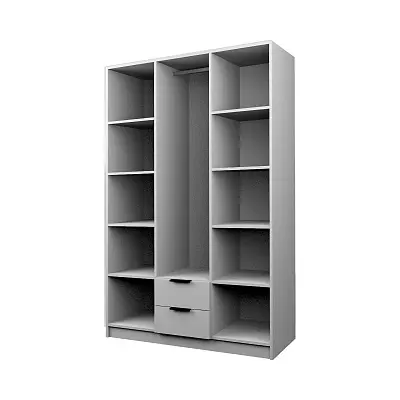 картинка Шкаф ЭКОН распашной 3-х дверный 2-мя ящиками с 3-мя зеркалами от магазина КУПИ КУПЕ